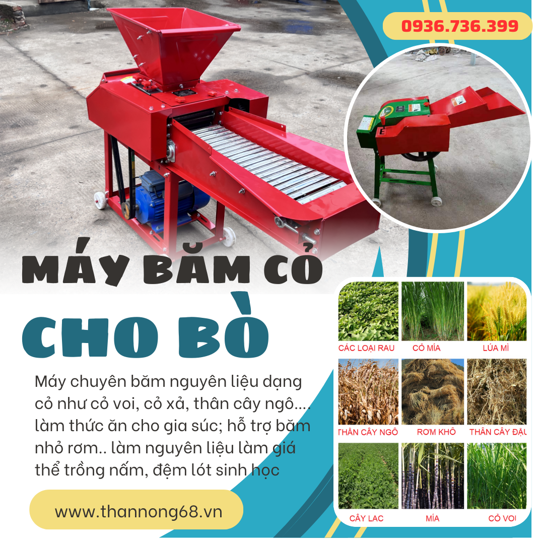 Máy băm nghiền cỏ cho trâu bò dê