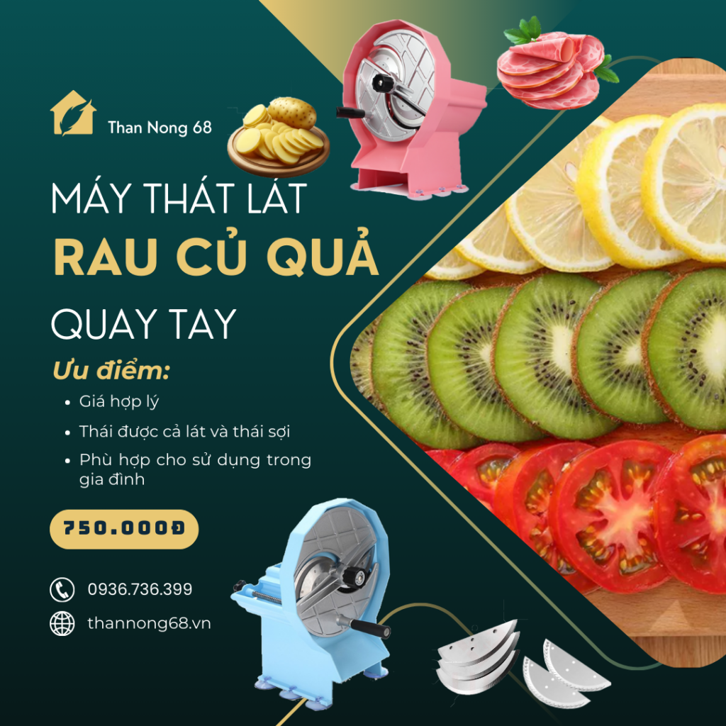 Máy thái lát rau của quả, thái sợi các loại củ quả quay tay